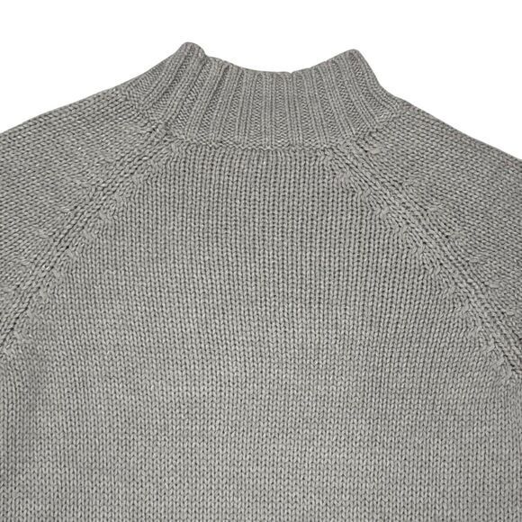 Simply Vera Vera Wang Fisherman Sweater Women S Gray Chunky Cable Knit Mockneck - Picture 8 of 16